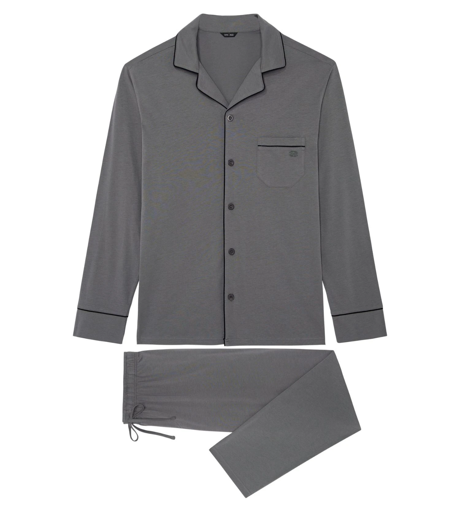 Pyjama élégant avec chemise ALBERT Gris Hom Pyjama élégant Avec Chemise ALBERT Gris -Lingerie Sipp Boutique albert pyj long ent boutonne gris oozu gris 1