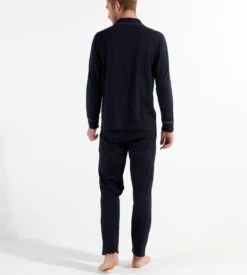 Hom Pyjama élégant Avec Chemise ALBERT Marine -Lingerie Sipp Boutique albert pyj long ent boutonne marine oora bleu 4
