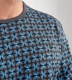 Ensemble De Pyjama Hiver Pour Homme Aloys Imprimé Gris/bleu -Lingerie Sipp Boutique aloys pyjama a motifs bleu pour homme 1