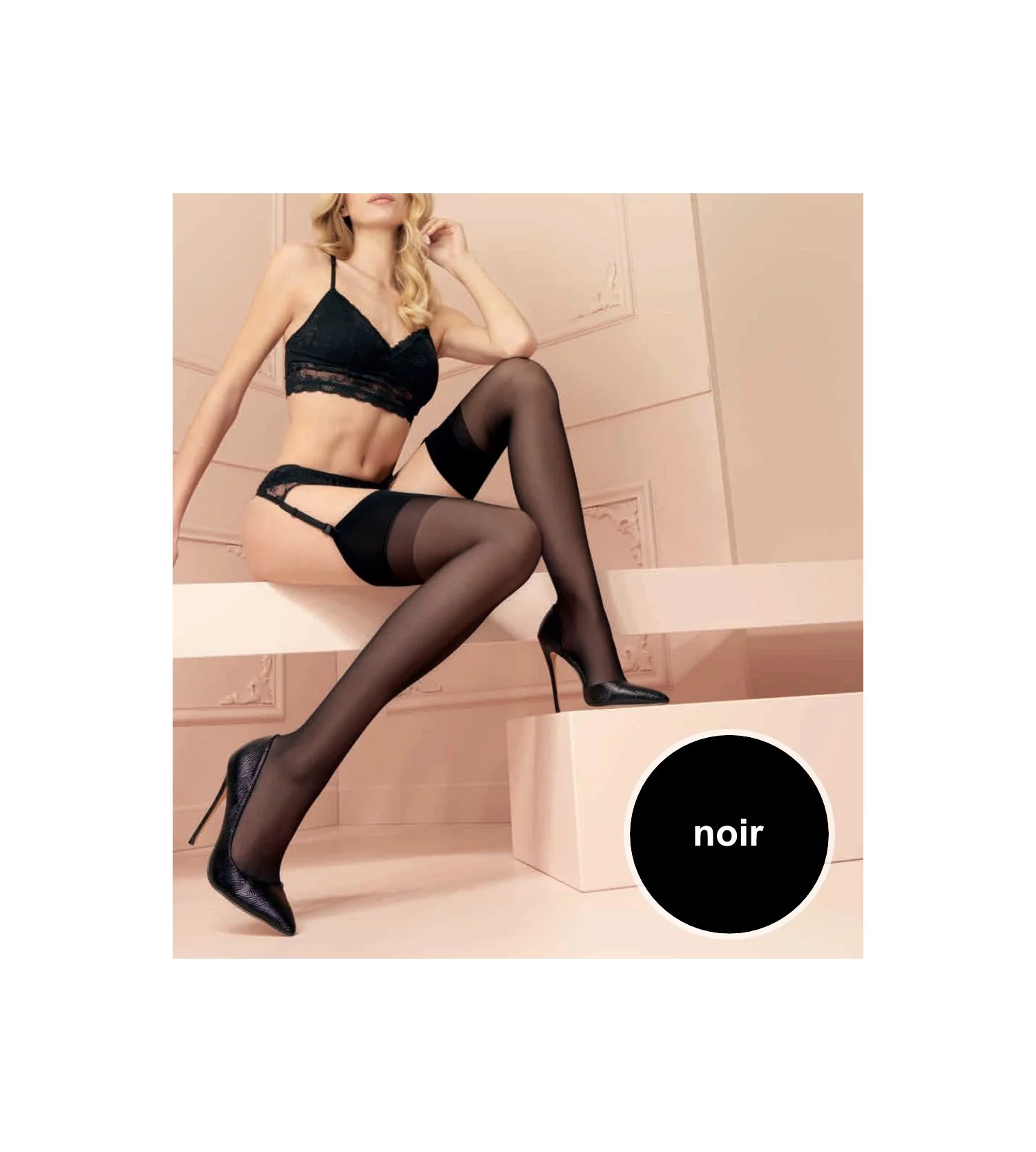Bas pour porte-jarretelles 20D Sara NOIR Bas Pour Porte-jarretelles 20D Sara NOIR -Lingerie Sipp Boutique bas pour porte jarretelles 20d sara noir