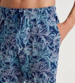 Calida Short De Nuit Bleu Homme RMX Sleep Time Off -Lingerie Sipp Boutique bermuda nuit homme 630 bleu 2