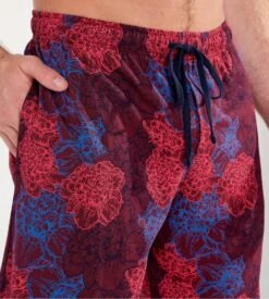 Ensemble De Pyjama Court Pour Homme Imprimé Bouquet Bordeaux -Lingerie Sipp Boutique bouquet pyjama court coton homme 2