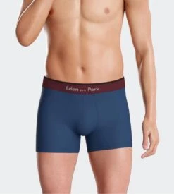 Eden Park Boxer Uni En Coton Bleu Avec Ceinture Bordeaux -Lingerie Sipp Boutique boxer coton midnight 3