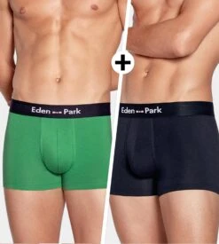 Eden Park Lot De 2 Boxers Homme Pelouse Marine