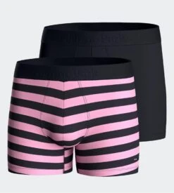 Eden Park Lot De 2 Boxers Rayés Rose Marine