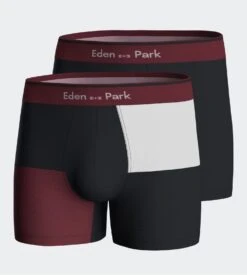 Eden Park Lot De Boxers En Coton Au Motif à Carreaux Marine/Bordeaux