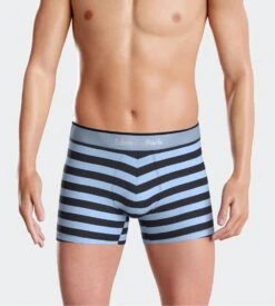 Eden Park Lot De 2 Boxers Homme En Coton à Rayures + Uni Bleu Ciel/Noir -Lingerie Sipp Boutique boxer raye lot de 2 muscaris 3