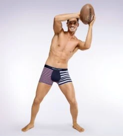 Eden Park Boxer En Coton Rayé Pour Homme Rose/noir/blanc -Lingerie Sipp Boutique boxer rayures rose 5