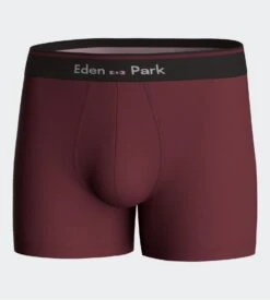 Eden Park Boxer Uni En Coton Bordeaux Avec Ceinture Noire