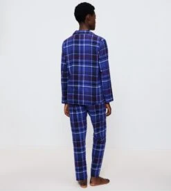 Triumph Pyjama 100% Coton à Carreaux Bleu Pour Femme Boyfriend -Lingerie Sipp Boutique boyfriend pyjama a carreaux bleu fonce 2