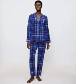 Triumph Pyjama 100% Coton à Carreaux Bleu Pour Femme Boyfriend -Lingerie Sipp Boutique boyfriend pyjama a carreaux bleu fonce 4