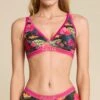 PULLIN Soutien Gorge Triangle Sans Armatures Imprimé Floral Tropical Maui