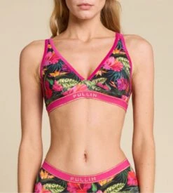PULLIN Soutien Gorge Triangle Sans Armatures Imprimé Floral Tropical Maui