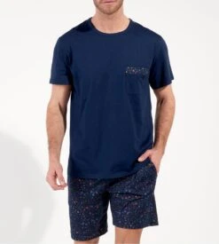 Pyjama Court Bleu Marine Homme Aux Motifs à Fleurs Broceliande 4 Pyjama Court Bleu Marine Homme Aux Motifs à Fleurs Broceliande -Lingerie Sipp Boutique broceliande pyj u court i0ra navy print 4