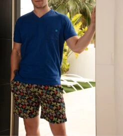 Pyjama Court Homme Imprimé Butterfly Multicolore