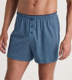 Calida Caleçon Flottant Boutonné Cotton Choice Pottery Blue -Lingerie Sipp Boutique calecon h flottant court boutonne 435 pottery blue bleu 4