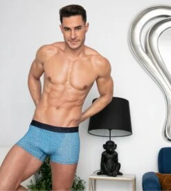 Hom Boxer à Ouverture Horizontale CAMERON HO1 Blue Print -Lingerie Sipp Boutique cameron ho1 boxer h i0bi blue print bleu 3