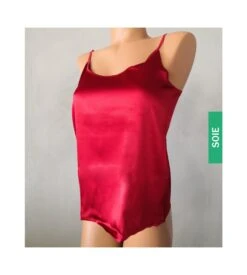 Caraco En Satin De Soie Stretch ROSSO