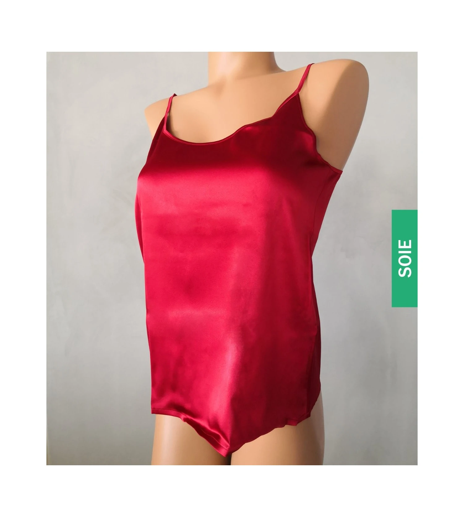 Caraco en satin de Soie stretch ROSSO Caraco En Satin De Soie Stretch ROSSO -Lingerie Sipp Boutique caraco en satin de soie stretch 615 rosso