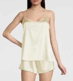 Caraco En Satin De Soie Stretch Ivory