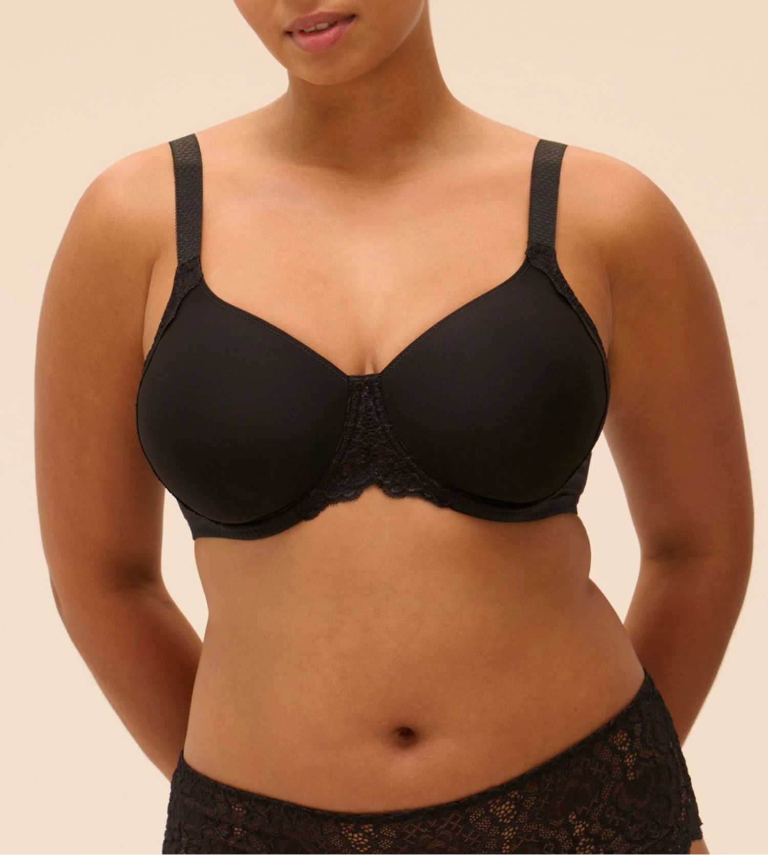 Soutien gorge à coques moulées noir Caresse Simone Perele Soutien Gorge à Coques Moulées Noir Caresse -Lingerie Sipp Boutique caresse soutien gorge moule noir
