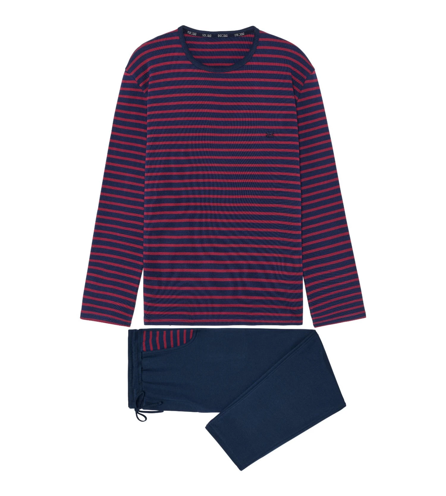 Pyjama long à rayures bordeaux/bleu pour homme Carson Pyjama Long à Rayures Bordeaux/bleu Pour Homme Carson -Lingerie Sipp Boutique carson pyjama rayures homme 1