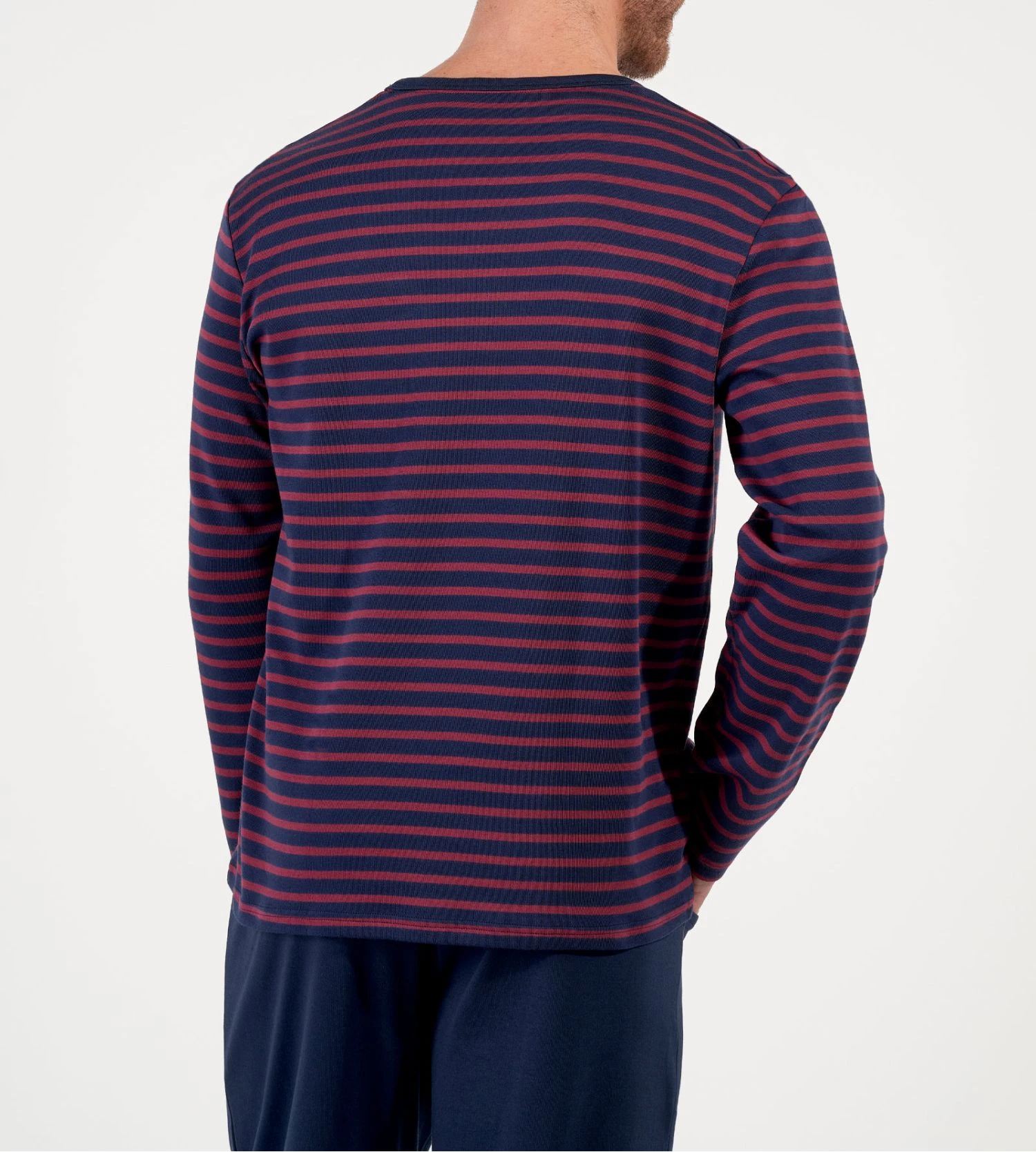 Pyjama long à rayures bordeaux/bleu pour homme Carson Pyjama Long à Rayures Bordeaux/bleu Pour Homme Carson -Lingerie Sipp Boutique carson pyjama rayures homme 3