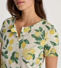 Calida Chemise De Nuit Imprimée Citron Fruity Dreams -Lingerie Sipp Boutique cdn d mc 95cm 013 pineapple jaune 2