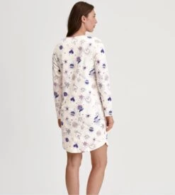 Calida Chemise De Nuit En Coton Bio Imprimée Favourites Universe Charm Cream -Lingerie Sipp Boutique chemise de nuit femme coton bio charm cream 3