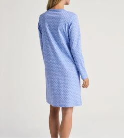 Calida Chemise De Nuit Motifs Coeurs Daylight Dreams Hydrangea Blue -Lingerie Sipp Boutique chemise de nuit femme manches longues hydrangea blue 4