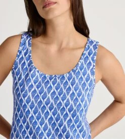 Calida Chemise De Nuit Sans Manches Bleue Shell Nights -Lingerie Sipp Boutique chemise de nuit sanss manche 455 blue 2