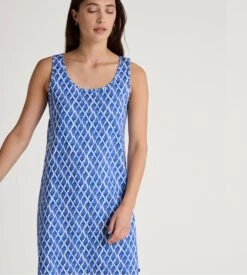 Calida Chemise De Nuit Sans Manches Bleue Shell Nights -Lingerie Sipp Boutique chemise de nuit sanss manche 455 blue 4