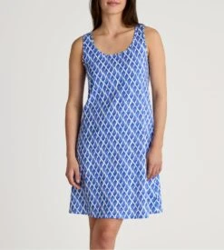 Calida Chemise De Nuit Sans Manches Bleue Shell Nights -Lingerie Sipp Boutique chemise de nuit sanss manche 455 blue 5
