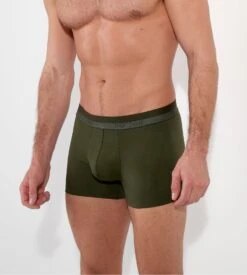 Boxer Uni En Coton Homme Vert Kaki Classic