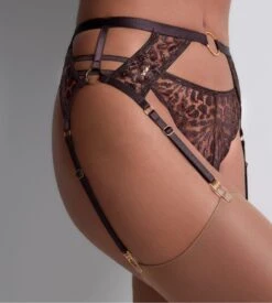 Aubade Porte Jarretelles Motif Animalier Crazy In Love Satin Brown -Lingerie Sipp Boutique crazy in love porte jarretelle satin brown 5