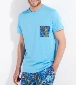 Hom Pyjama D'été En Coton CYRIL Blue Print -Lingerie Sipp Boutique cyril pyj court u p0bi blue print bleu 7