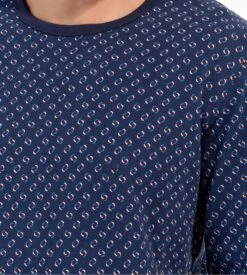 Hom Pyjama Hiver CYRUS Navy Print -Lingerie Sipp Boutique cyrus pyj u long nterlock i0ra navy print bleu 4