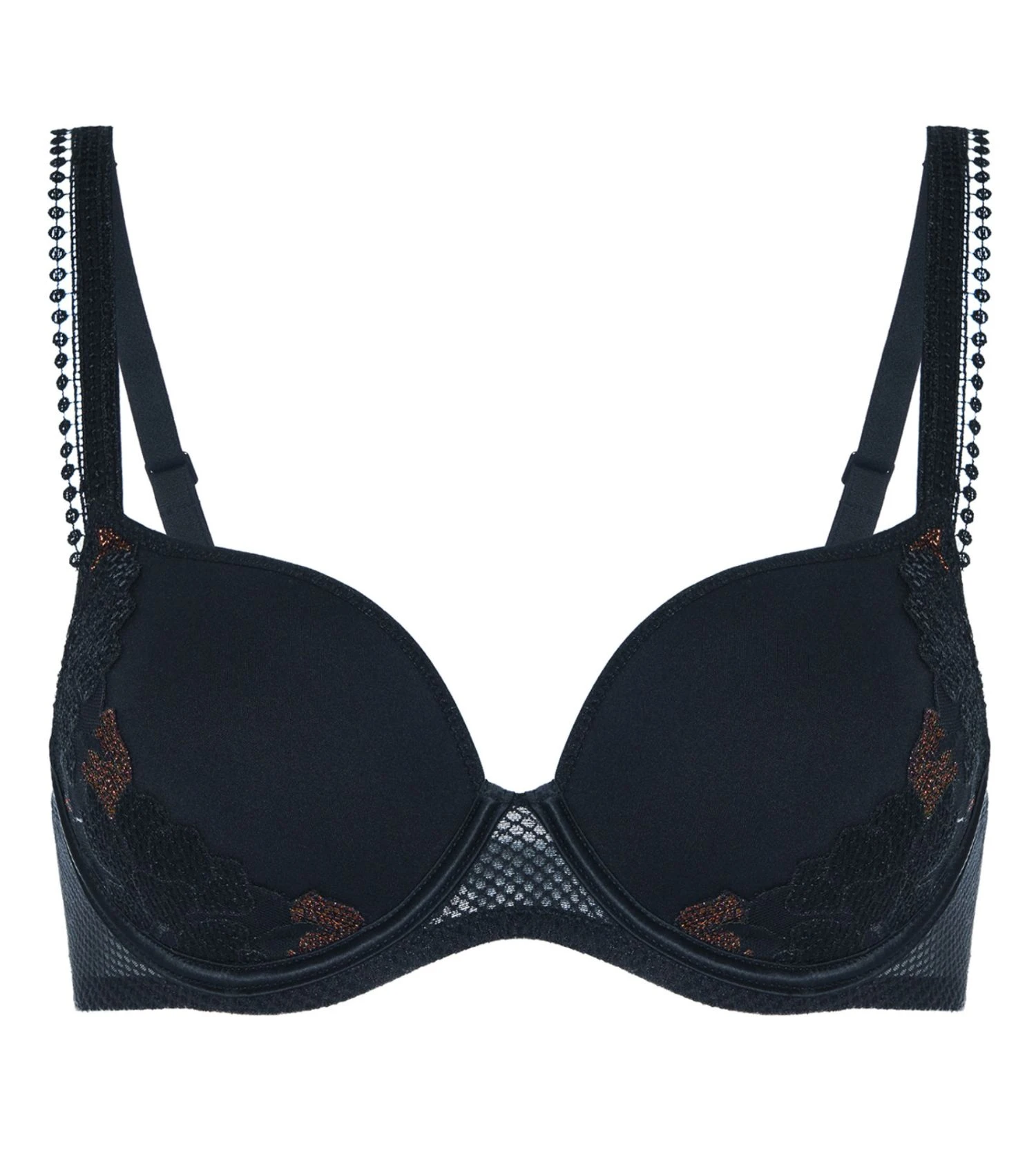 Soutien-gorge Spacer Plongeant Dahlia Noir Copper Simone Perele Soutien-gorge Spacer Plongeant Dahlia Noir Copper -Lingerie Sipp Boutique dahlia sg spacer plongeant noir copper 1