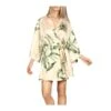 Déshabillé Court En Satin Feuillage Palmera
