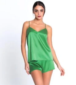 Short En Soie Dressing Floral Emeraude -Lingerie Sipp Boutique dressing floral short soie 4166 dressing emeraude 5