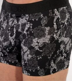 Hom Boxer Fleuri Noir Et Blanc Fairmont Avec Ouverture à L'avant -Lingerie Sipp Boutique fairmont boxer ho1 noir imprime fleuri 2