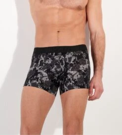 Hom Boxer Fleuri Noir Et Blanc Fairmont Avec Ouverture à L'avant