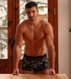 Hom Boxer Fleuri Noir Et Blanc Fairmont Avec Ouverture à L'avant -Lingerie Sipp Boutique fairmont boxer ho1 noir imprime fleuri 5