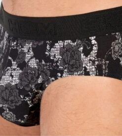 Hom Slip Fleuri Noir Et Blanc Imprimé Fairmont -Lingerie Sipp Boutique fairmont slip mini noir imprime fleuri 2