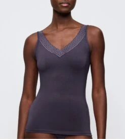 Triumph Tank Top Gris à Bretelles Larges Feel Of Modal Ink Gray