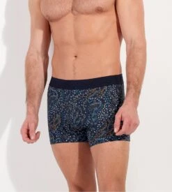 Boxer Doux Pour Homme Fontainebleau Imprimé Bleu