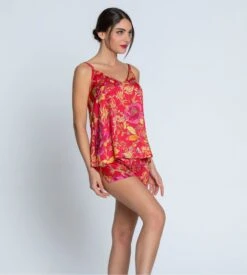 Caraco Imprimé Forêt Rubis Santal Rouge 4 Caraco Imprimé Forêt Rubis Santal Rouge -Lingerie Sipp Boutique foret rubis caraco imprime santal rouge 4