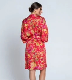 Kimono Imprimé Forêt Rubis Santal Rouge -Lingerie Sipp Boutique foret rubis kimono imprime santal rouge 4