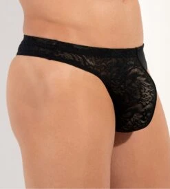 Hom String Free Cut Lace Noir -Lingerie Sipp Boutique free cut lace g string 0004 black noir 1