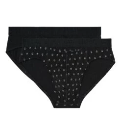 Hom Lot De 2 Slips à Ouverture HO1 GABRIELE Black Print